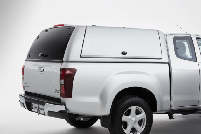 Isuzu D-Max Extended Cab 2012-2016 Carryboy Gullwing Canopy in 527 Splash White